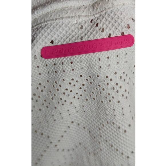 EleVen by Venus Williams Devotion Polo Shirt White Heart Eyelet Country Club XS - Picture 10 of 11